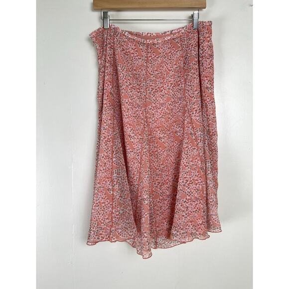 Y2K Dot Midi Skirt Pink Sheer Layered Lined Size 12 Coquette Dainty Ballet - Picture 7 of 11